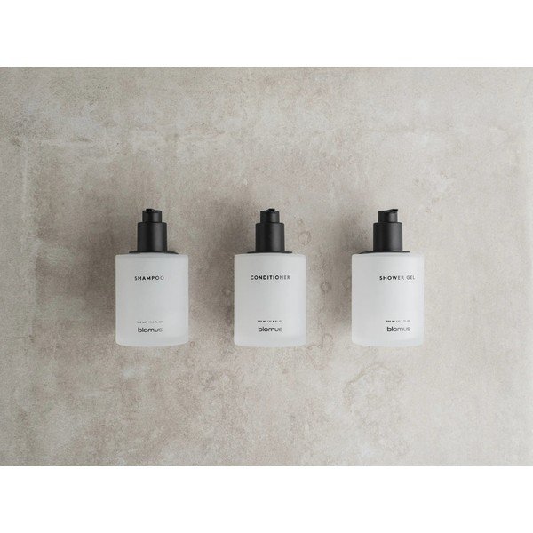 Dozatoare de săpun lichid albe 3 buc. de montat pe perete din sticlă 350 ml Kirei – Blomus-image-2