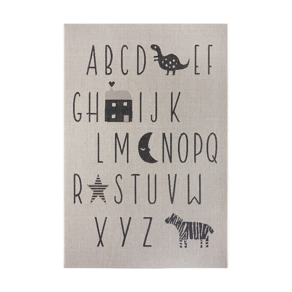 Covor pentru copii Ragami Letters, 80x150 cm, crem