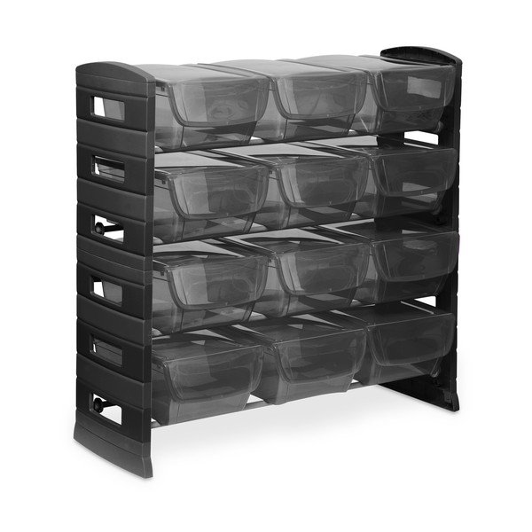 Etajeră de depozitare neagră din plastic 79x80 cm Utility One – Toomax