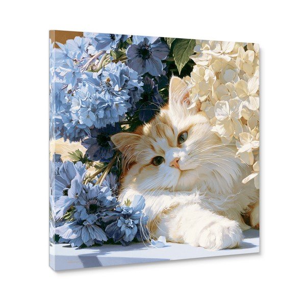 Tablou pe pânză imprimat 32x32 cm Floral Feline – Styler-image-3