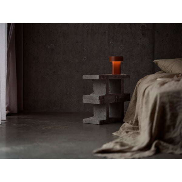 Veioză maro coniac LED din plastic (înălțime 18 cm) Oblong – Zone-image-1