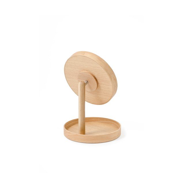 Oglindă cosmetică cu ramă din lemn de stejar Wireworks Cosmos, ø 25 cm-image-3