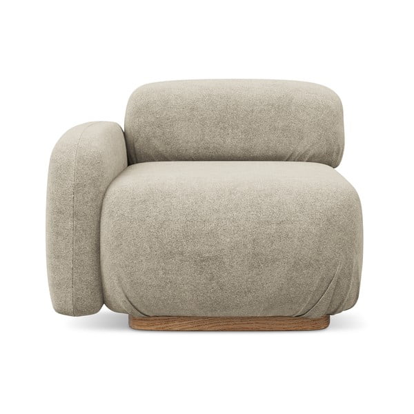 Modul pentru canapea modulară bej cu tapițerie din țesătură bouclé (cu colț pe partea stângă) Ailani – Makamii