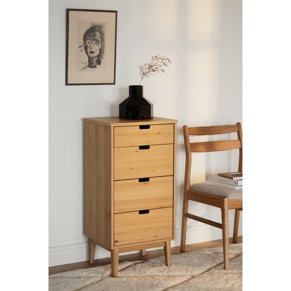 Comodă în culoare naturală din lemn de stejar 45x92x38 cm Garrison – Rowico-image-2