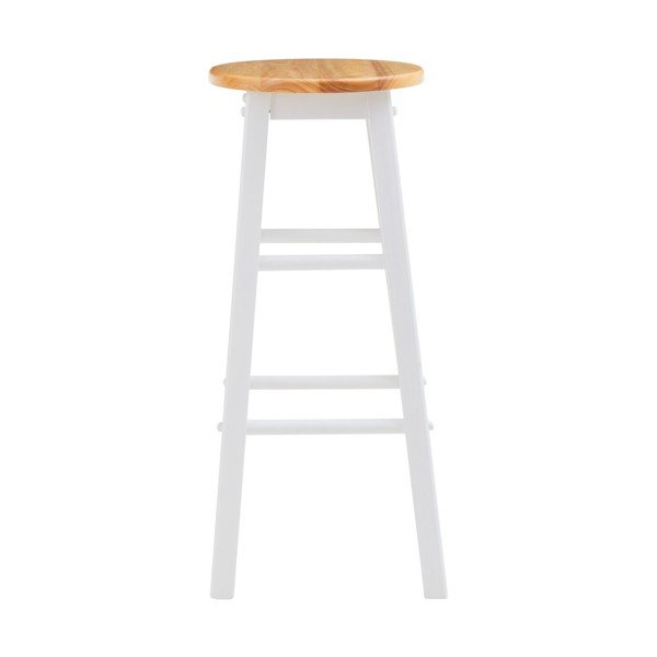 Scaun de bar alb/în culoare naturală din lemn de arbore de cauciuc (înălțime șezut 74 cm) Chester – Premier Housewares-image-2