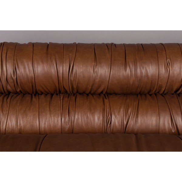 Canapea maro cu tapițerie din piele 214 cm Douglas – Dutchbone-image-4