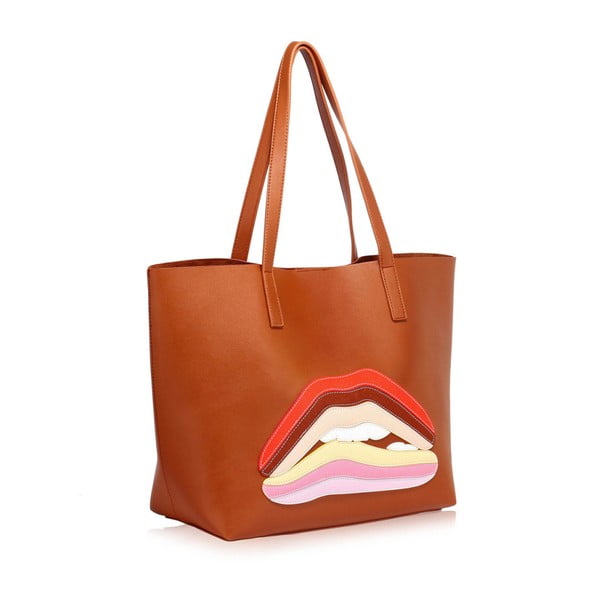 Geantă L&S Bags Lips, caramel 