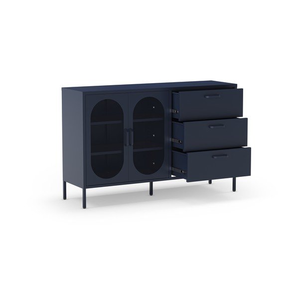 Comodă albastru-închis 140x90 cm Diora – Marckeric-image-4