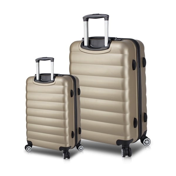 Set 2 valize cu roți și port USB My Valice RESSNO Cabin & Large, auriu