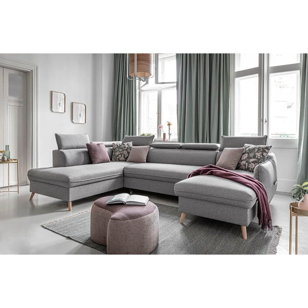 Colțar gri deschis extensibil (cu colț pe partea stângă ) Sweet Harmony – Miuform-image-4