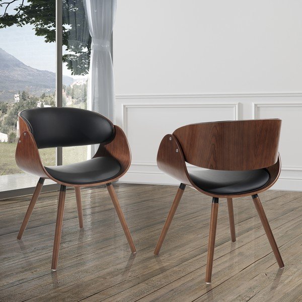 Scaun de sufragerie negru/maro închis cu cotiere tapițat Visby Evo – Tomasucci-image-1