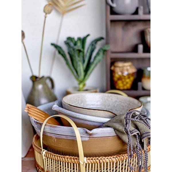 Bol din gresie ceramică Bloomingville Thea, ø 16,5 cm, alb-gri-image-3