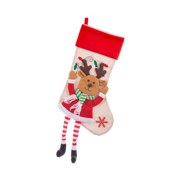 Decorațiune ciorap de Crăciun din material textil Reindeer – Casa Selección