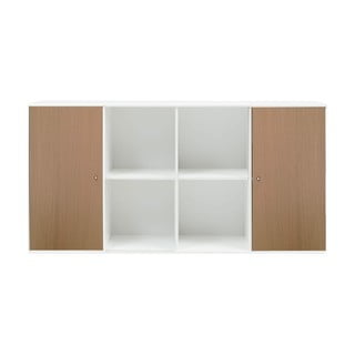 Comodă de perete albă cu aspect de lemn de stejar Hammel Mistral Kubus, 136 x 69 cm