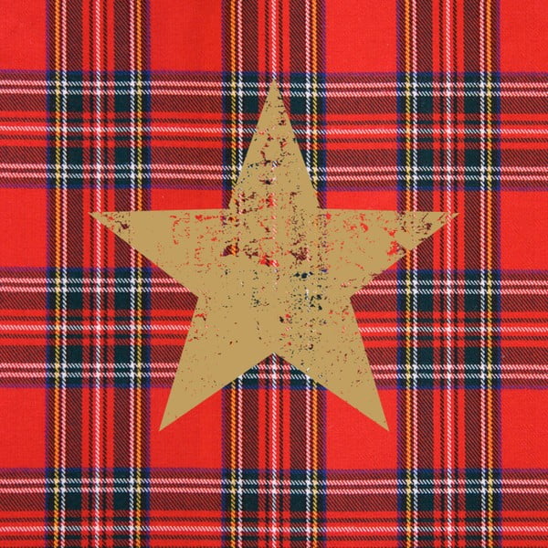 Set 10 șervețele din hârtie cu motive de Crăciun PPD Tartan Star Red