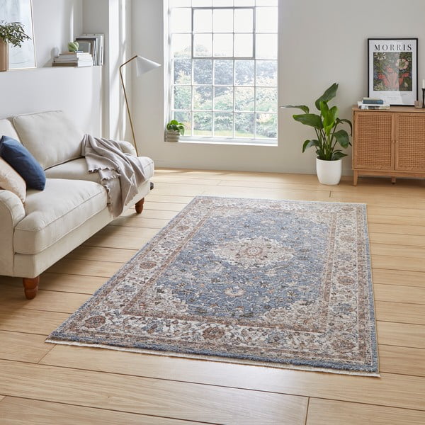 Covor tip traversă albastru/bej 80x300 cm Vintage – Think Rugs-image-1