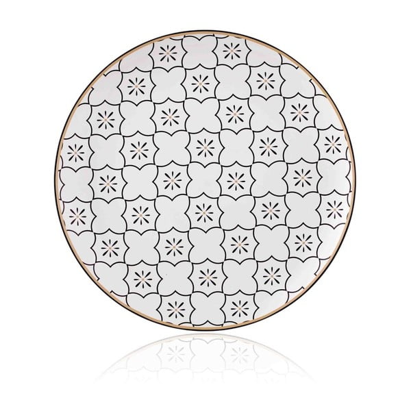 Farfurie din porțelan de os The Mia Maroc Marrakesh, ⌀ 32 cm, negru - alb