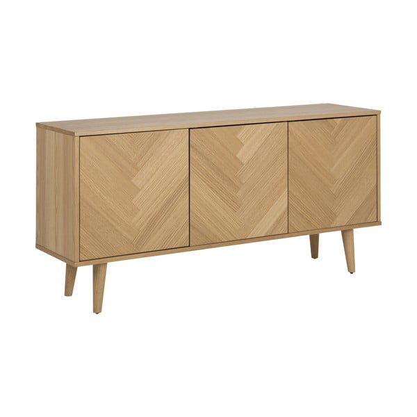 Comodă în culoare naturală joasă cu aspect de lemn de stejar 150x75 cm Nagano – Actona-image-2