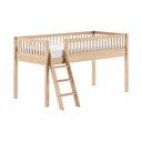 Pat pentru copii  în culoare naturală, înalt ,din lemn de fag, cu somieră 90x200 cm Forrest – Vipack