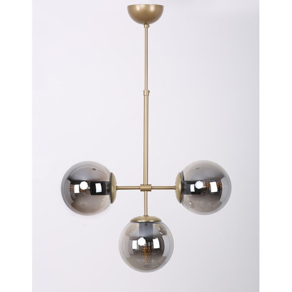 Plafonieră gri/aurie cu abajur din sticlă ø 15 cm Seagull – Squid Lighting-image-1