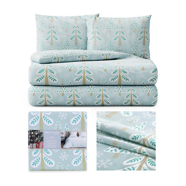 Lenjerie de pat dublă din flanelă AmeliaHome Snuggy Lumi, 200 x 220 cm-image-2