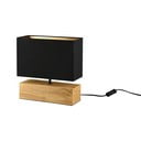 Veioză neagră/în culoare naturală cu abajur textil (înălțime 30 cm) Woody – Reality