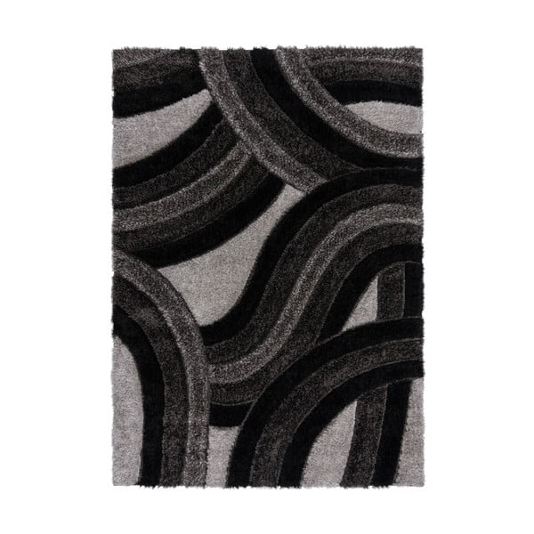 Covor negru/gri handmade din fibre reciclate 200x290 cm Velvet – Flair Rugs