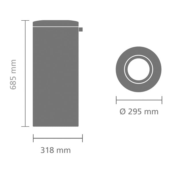 Coș de gunoi argintiu mat din oțel 30 l Flame Guard – Brabantia-image-4