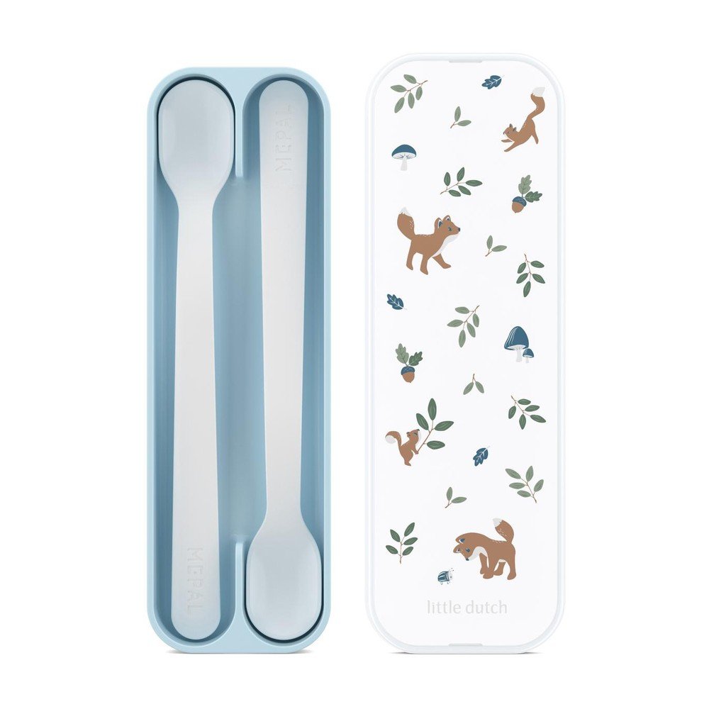 Linguri pentru copii albastru-deschis din plastic 2 buc. Forest Friends – Mepal