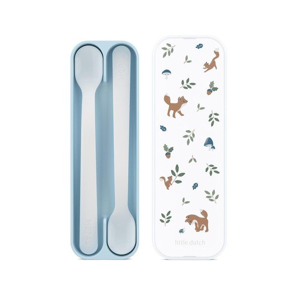 Linguri pentru copii albastru-deschis din plastic 2 buc. Forest Friends – Mepal