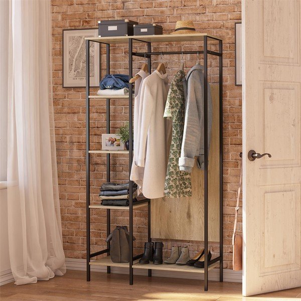 Dulap cu aspect de stejar 95x180 cm Modine - Støraa-image-1