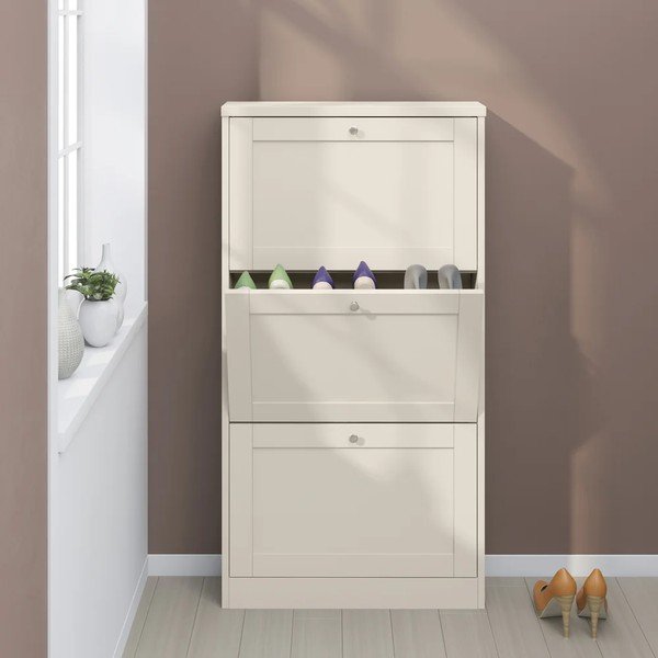Pantofar bej cu deschidere înclinată cu aspect mat 70x130x19 cm Heide – Støraa-image-2