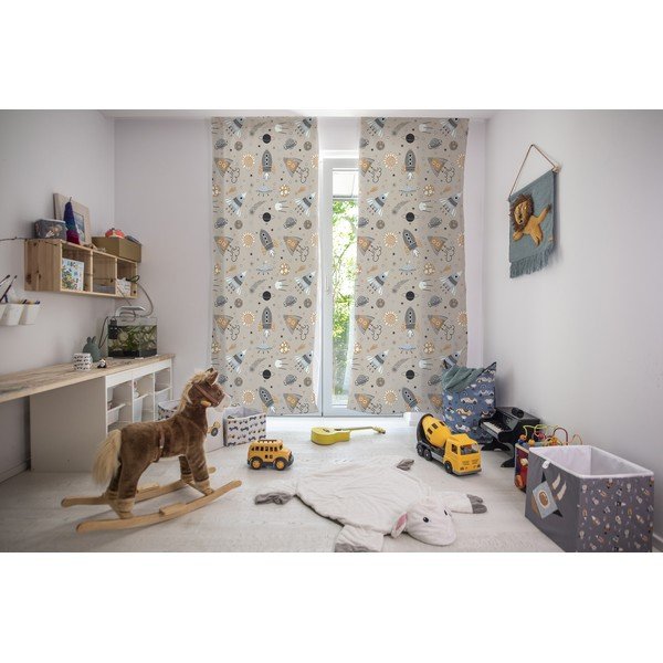 Draperie pentru copii bej 250x110 cm Cosmos - Butter Kings-image-1