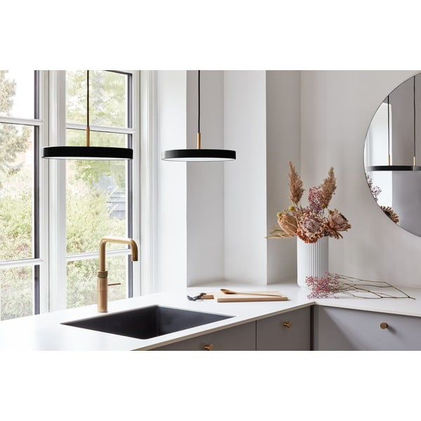 Lustră neagră LED cu intensitate reglabilă cu abajur din metal ø 31 cm Asteria Plus Mini – UMAGE-image-2