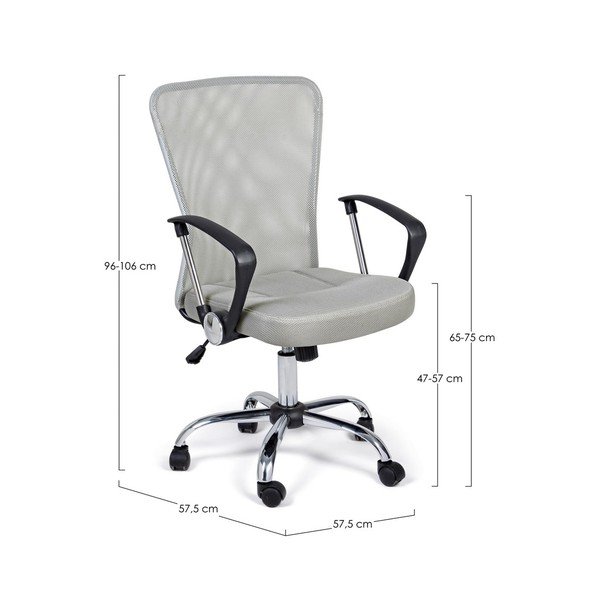 Scaun de birou gri deschis tapițat Brisbane – Yes Everyday-image-4