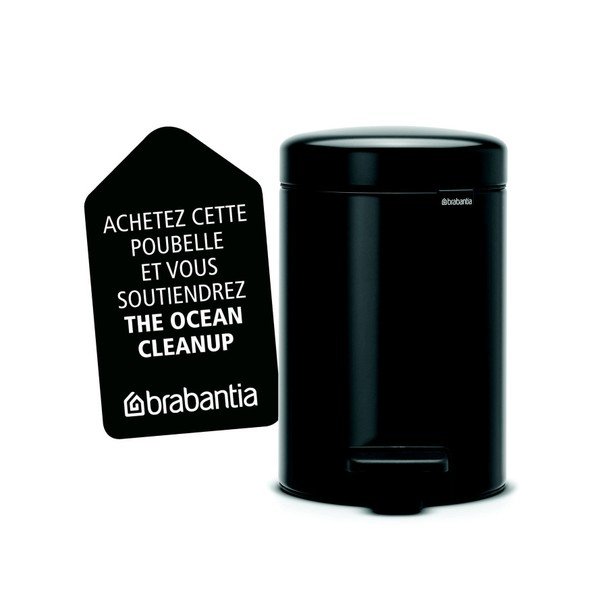 Coș de gunoi cu pedală Brabantia Newicon, 3 l, negru-image-1