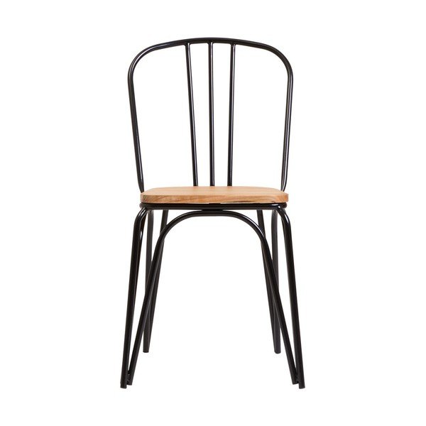 Scaun de dining negru din lemn de ulm District – Premier Housewares-image-2