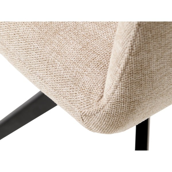 Scaun de sufragerie crem cu cotiere tapițat Roxana – Unique Furniture-image-3