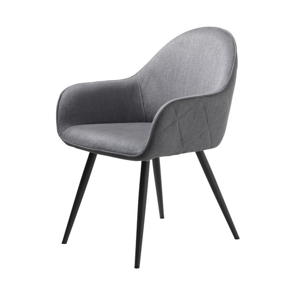 Scaun de sufragerie gri cu cotiere tapițat Minto – Unique Furniture-image-2