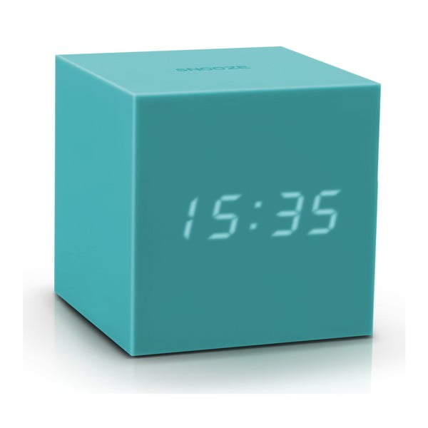 Ceas deșteptător cu LED Gingko Gravity Cube, turcoaz-image-2