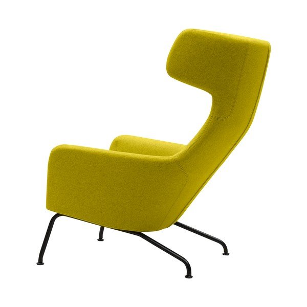 Fotoliu cu picioare negre Softline Havana, galben-image-4