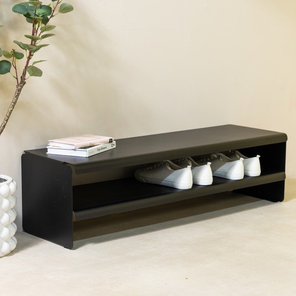 Pantofar negru din oțel 101,5x28x31 cm Linea – Spinder Design-image-1