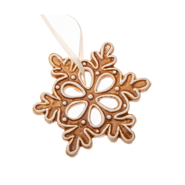 Ornament de Crăciun din ceramică ø 6 cm Gingerbread Flake – Dakls