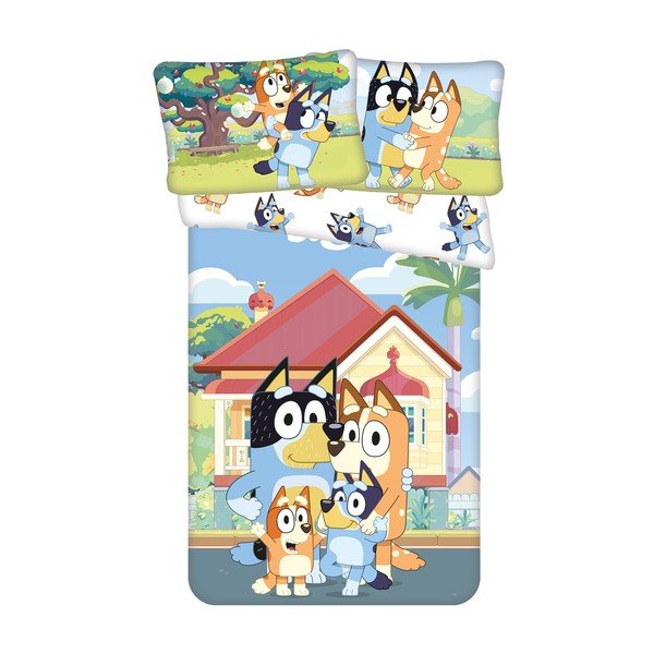 Lenjerie de pat pentru copii din bumbac pentru pătuț 100x135 cm Bluey – Jerry Fabrics