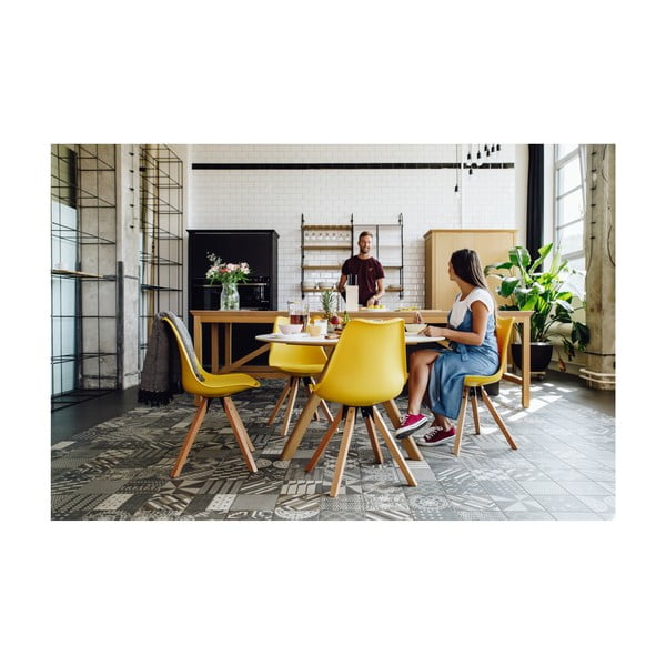 Set 2 scaune cu structură din lemn de fag Bonami Essentials Gina, galben-image-1