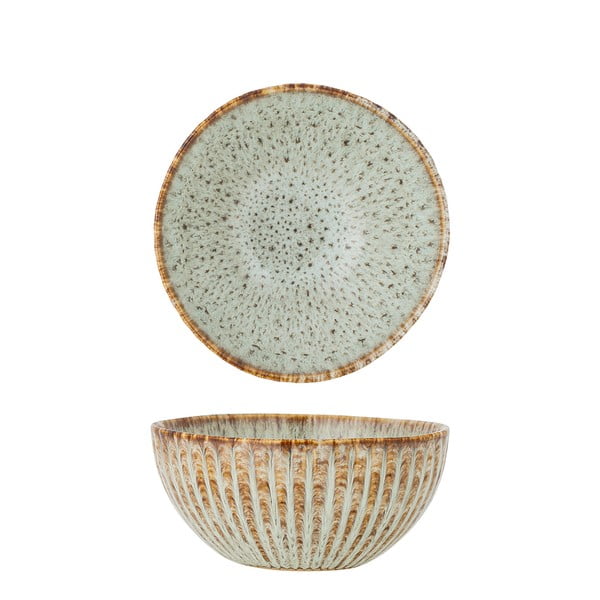 Bol mic albastru/bej pentru servire/pentru fructe din gresie 200 ml Fleur – Bloomingville