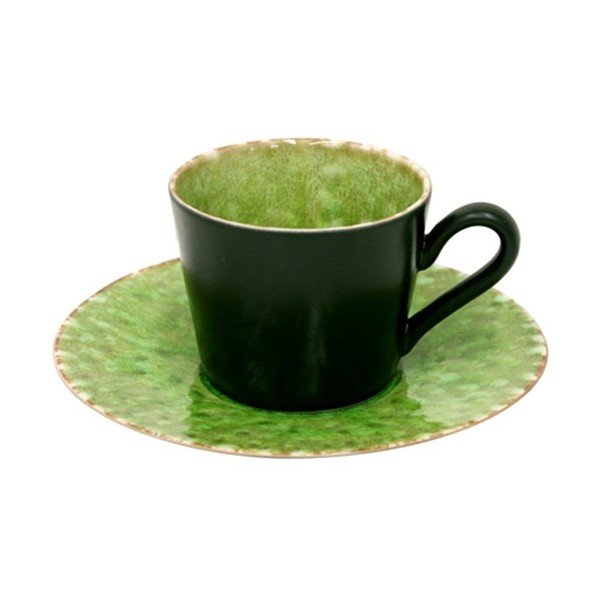 Ceașcă verde/neagră din gresie ceramică 190 ml Riviera – Costa Nova