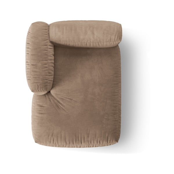 Modul pentru canapea modulară maro deschis cu tapițerie din catifea (cu colț pe partea stângă) Martina – Micadoni -image-3