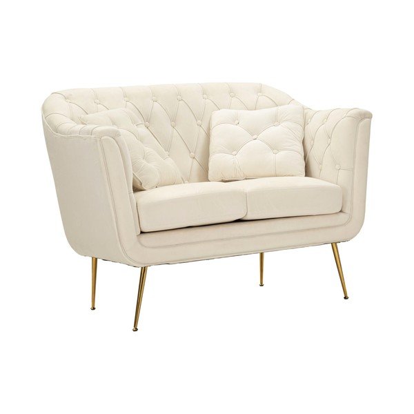 Canapea crem cu tapițerie din catifea 130 cm Budapest – Mauro Ferretti-image-2