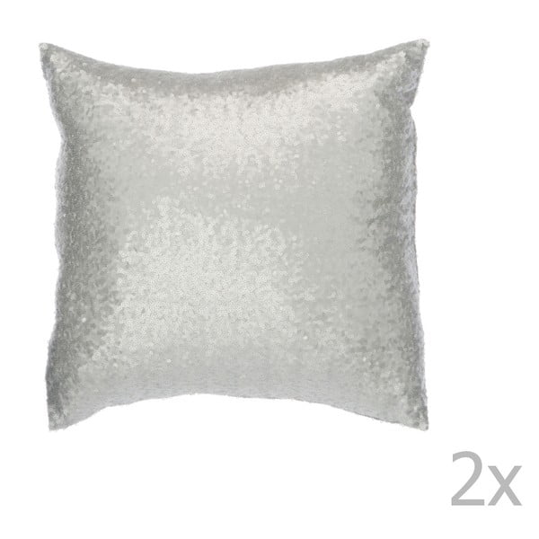 Pernă argintie cu paiete Sequin, 40x40 cm